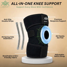 Knee Support for Men and Women, Open Patella Knee Brace with 3 Adjustable Straps, Compression Support for Sports, Running and Joint Stability