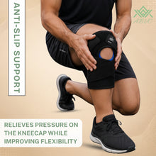 Knee Support for Men and Women, Adjustable Non-Slip Knee Brace with Side Stabilizers and Open Patella Gel Pad, Compression Knee Support for Running, Sports and Daily Activities