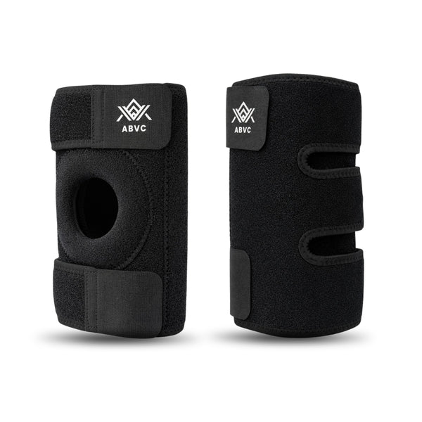 Knee Support for Men and Women, Open Patella Knee Brace with 3 Adjustable Straps, Compression Support for Sports, Running and Joint Stability